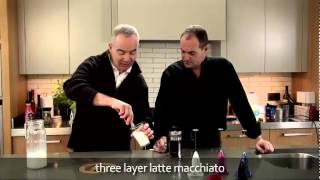 aerolatte  milk frother makes three layer caffè latte macchiato [upl. by Einattirb]