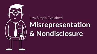 Misrepresentation and Nondisclosure  Contracts  Defenses amp Excuses [upl. by Tingley]