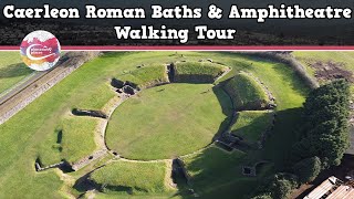 CAERLEON ROMAN BATHS amp AMPHITHEATRE WALES  Walking Tour  Pinned on Places [upl. by Ariahaj500]