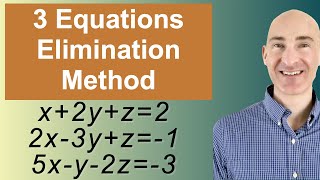 Solving Systems of 3 Equations Elimination [upl. by Anrahc]