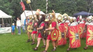 Roman Reenactment at the Amphitheatre in Caerleon Marching In [upl. by Oirramaj573]