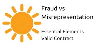 Fraud vs Misrepresentation  Other Essential Elements of a Valid Contract  CA CPT  CS amp CMA [upl. by Shulamith]